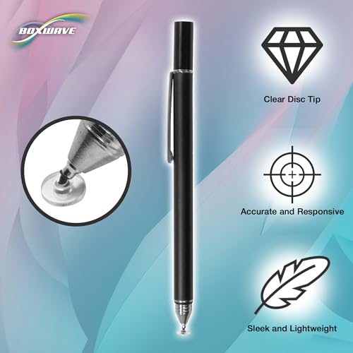 BoxWave Stylus Pen Compatible with Dell Latitude 5430 - FineTouch Capacitive Stylus, Super Precise Stylus Pen - Jet Black
