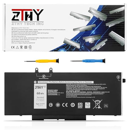 3HWPP Battery Replacement for Dell Latitude 5401 5410 5411 5501 5510 5511 | Precision 3541 3550 3551 Inspiron 7706 2-in-1 Inspiron 17 7500 7506 2-in-1 Black Laptop 03HWPP 451-BCMN 15.2V 68Wh 4Cell ZTHY - size: 9.45*6.30*0.28 inch 3HWPP