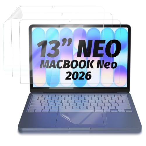Orzero (3+1) Compatible for MacBook Neo 13 inch, 3 Pack Matte Screen Protector with 1 Pack Trackpad Protector, Soft PET Protector De Pantalla Anti-Glare Anti-Fingerprint Bubble Free - size: MacBook Neo 13-inch