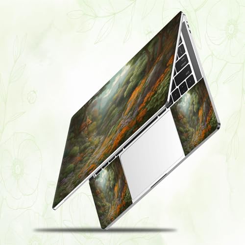 Laptop Skin Sticker Decal, Universal Reusable Vinyl Laptop Cover for 12" 13" 13.3" 14" 15" 15.4" 15.6" Notebook PC, Waterproof Scratch-Resistant with 2 Wrist Pads, Easy to Apply & Remove,Forest Art - color: Forest Art
