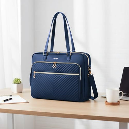 Laptop Bag Case for Women Men Tote Bag Briefcase Compatible with MacBook/Dell/HP/Acer/ASUS, Waterproof Shoulder Carrying Briefcase, Blue, 17-17.3 Inch - color: Blue, size: 17.3 inch