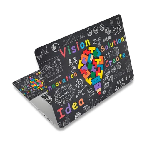 Laptop Decal Sticker Skin Cover, 11.6”12" 13" 13.3" 14" 15" 15.4" 15.6 inch Laptop Netbook Vinyl Skin Sticker Cover Art Notebook PC Reusable Protector (2 Wrist Pad Included), Creative Bulb - color: Creative Bulb