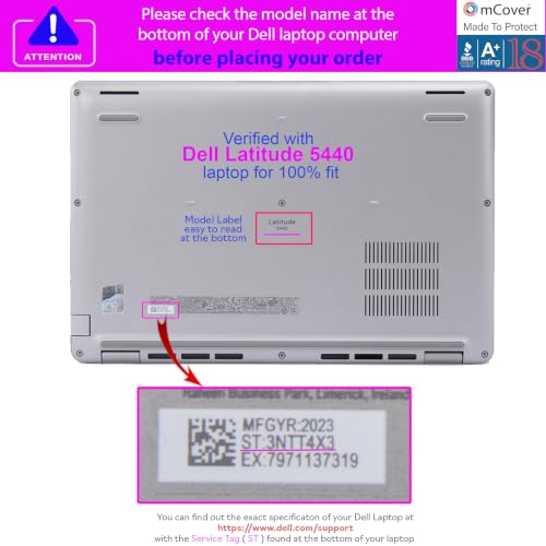 mCover Case ONLY Compatible for 2023～2025 14" Dell Latitude 5440 5450 Series/Precision 3480 3490 Series Windows Notebook Computer (NOT Fitting Any Other Dell Models) - Clear - color: Clear