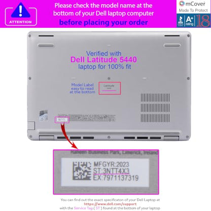 mCover Case ONLY Compatible for 2023～2025 14" Dell Latitude 5440 5450 Series/Precision 3480 3490 Series Windows Notebook Computer (NOT Fitting Any Other Dell Models) - Clear - color: Clear