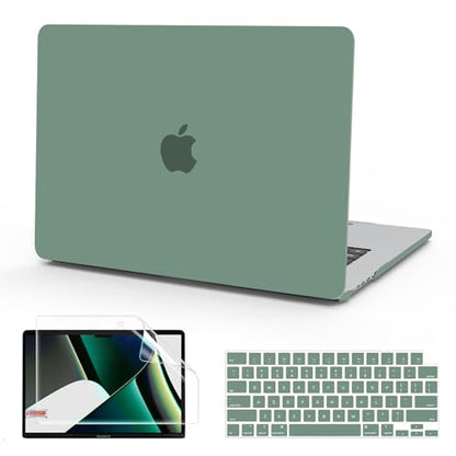 B BELK Compatible with MacBook Pro 14 inch Case 2026-2021 M5 M4 M3 M2 M1 A3427 A3426 A3112 A3185 A3401 A2918 A2992 A2779 A2442, Plastic Hard Shell Case+Keyboard Cover+Screen Protector, Midnight Green - color: Midnight Green