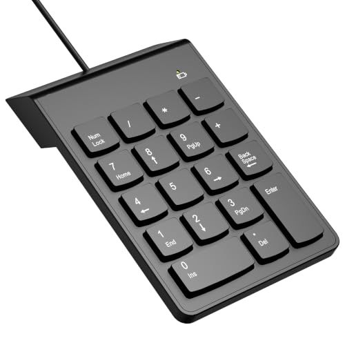 NOOX USB Numeric Keypad Numpad Portable Slim Mini 10 Key Number Pad Keyboard for Laptop Desktop Computer PC, Compatible with ChromeBook Surface Notebook, Tax Accountant Calculate Office Travel & Home