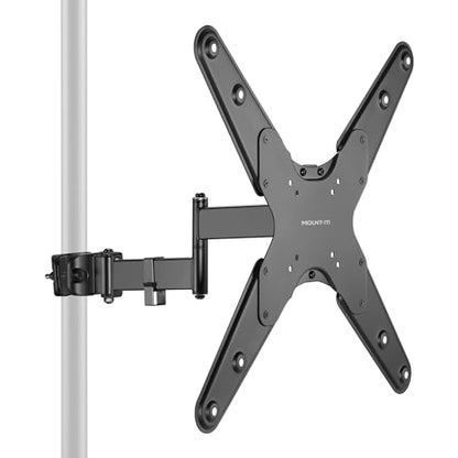 Mount-It! TV Pole Mount, Full Motion Universal TV Bracket, VESA 75x75 to 400x400, Fits TVs and Monitors 32" - 55", Clamp Fits Poles from 1.1" to 1.96", Extendable Arm, for POS, Trade Shows, Gazebo - size: 32" - 55"