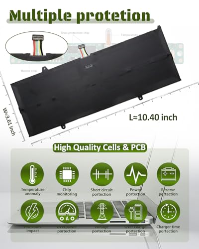 59Wh L21C4PE2 L21M4PE2 L21D4PE1 Battery Replacement for Lenovo Yoga 6-13ALC7 & Yoga 6-13ABR8 Series – Parts SB11F29412 5B11F29411 – 15.52V 3815mAh - size: 10.35*4.05*0.19 IN L21C4PE2