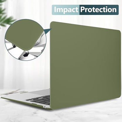 DONGKE Compatible with MacBook Air 13 inch Case 2021 2020 2019 2018 Release Model: M1 A2337 A2179 A1932, Hard Case Cover for MacBook Air 13 inch with Retina Display Touch ID - Avocado Green - color: Green
