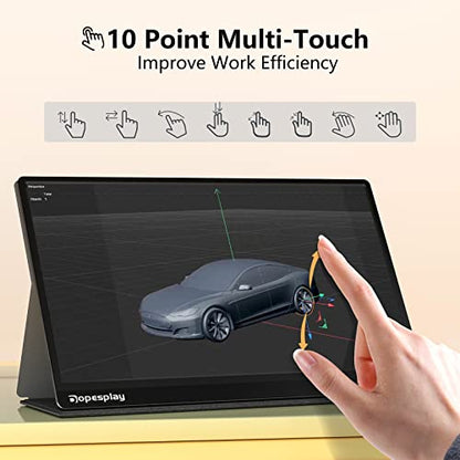 Dopesplay Portable Monitor for Laptop with Touchscreen, 15.6" FHD 1080P Second Laptop Monitor Extender with 5000mAh Battery for Laptops, MacBook, Phones, PS4/5, Xbox, Switch (NO Touch on iPhone)