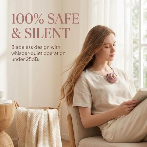 Clip-On Fan for Shirt, Mini Wearable Waist Fan with 3 Speeds, USB Rechargeable Bladeless Personal Fan, 360° Rotatable Hands-Free Fan for Travel, Outdoor & Office (White) - color: White