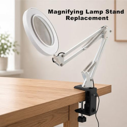 RTNLIT Heavy Duty Desk Clamp for 1/2” and 5/8" Hole Base Magnifying Lamp | Large Metal Table Mount Mic C Clamp, for Microphone Boom Arm, Swing Arm Lamp, Fits up to 3.3" Desktop Thickness