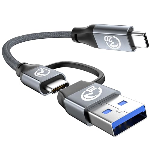 240W USB C Short Cable 0.6FT, 20Gbps USB C 3.2 Gen 2 Cable, 4K Video USB C Monitor Cable, C Type Charger Fast Charge for iPad, USB to USB C Cable for iPhone 17 16 Pro, Galaxy S25 Ultra, MacBook - color: Gray, size: 0.6ft