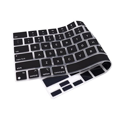 Se7enline Compatible with MacBook Keyboard Cover Skin for Mac Neo & Air 13/15 & Pro 14/16 inch (M5 M4 M3 M2 M1 A18 Pro) 2026/2025/2024/2023/2022/2021 Silicone Waterproof Dustproof Durable,Black - color: Black