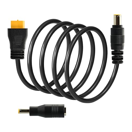XT60 to DC 8mm Charging Cable 5FT,14AWG XT60 Female to DC7909 Male with DC5525 Adapter Solar Panel Cable Compatible for RC Cars Portable Power Station Solar Generator and Solar Panel
