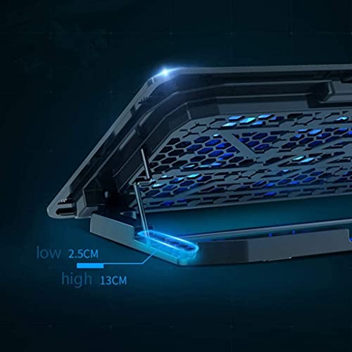 Notebook Cooler Laptop Cooling Pad 12-17.2 Inch Gaming Laptop Cooler Cooling Pad 6 Fans and 2 USB, 2400 RPM Strong Wind Designed for Gamers and Office Gaming Cooling Pad (Color : Black)