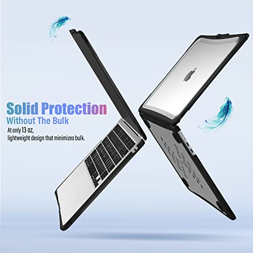 IBENZER Hexpact Protective MacBook Air 13 inch Case M5 2026 M4 2025 M3 M2 2024-2022 A3449 A3240 A3113 A2681, Heavy Duty Case & KeyboardCover & ScreenFilm, Black, HPE-KK-BK+2 - color: Black