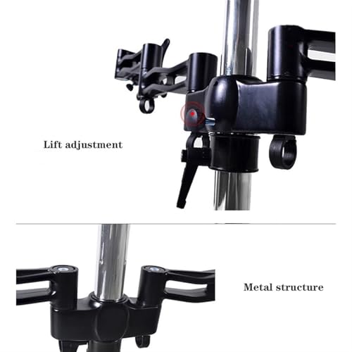 Monitor Stand Wall Mount Workstation, Sit Stand Dual Monitor Mount for 15''-27'' Screens, Adjustable Wall Mount Dual Monitor Arm with Foldable Keyboard Tray Monitor Stand Desk arm(450mm) - size: 450mm