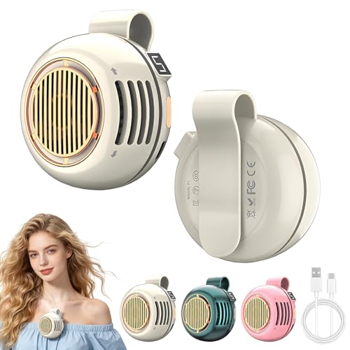 Portable Silent Mini Bladeless Fan Clip On, Mini USB Rechargeable 360° Rotatable Fan, 2026 New Adjustable 3-Speed Suspended Whirlwind Cooler Fans for Outdoor & Travel & Office (White) - color: White