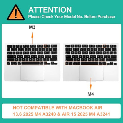 MOSISO Keyboard Cover Skin Compatible with MacBook Air 15 inch M3 M2 | A3114 A2941/Air 13.6 A3113 A2681/Pro 14/16 M4 M3 M2 M1, Rock Gray - color: Rock Gray
