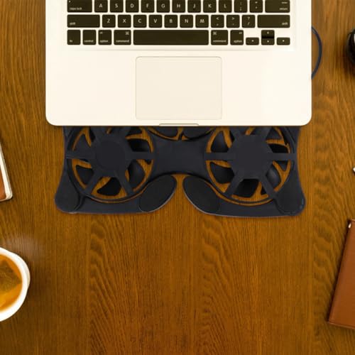 Hemobllo Portable Foldable Laptop Cooling Pad USB Fans Compact Notebook Cooler for Efficient Heat Dissipation Energy Saving Design - Black