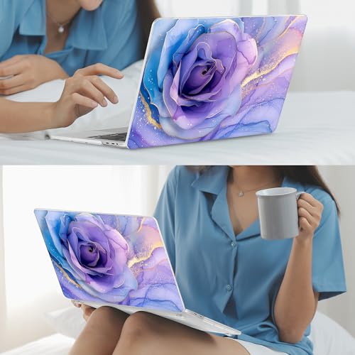 Mektron Case for MacBook Pro 16 Inch A2141 Cover 2019 Release 16" with Liquid Retina Display/Touch ID, Plastic Hard Shell with Keyboard Skin & Screen Protector & Dust Plug, Rose Marble - color: Rose Marble