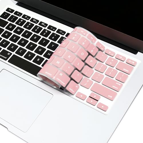 MOSISO Silicone Keyboard Cover Compatible with MacBook Air 13 inch A1466 A1369 2010-2017&Compatible with MacBook Pro 13/15 inch (with/Without Retina Display, 2015 or Older Version), Rose Quartz - color: Rose Quartz