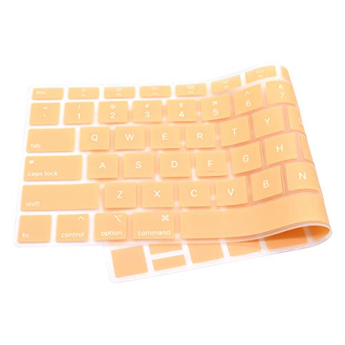 Se7enline Compatible with MacBook Air 13 inch Keyboard Cover 2018/2019/2020/2021/2022/2023/2024 Soft Protector for MacBook Air 13-Inch Touch ID with Retina Display M1 A2337/A2179 US Layout, Cheese - color: Cheese