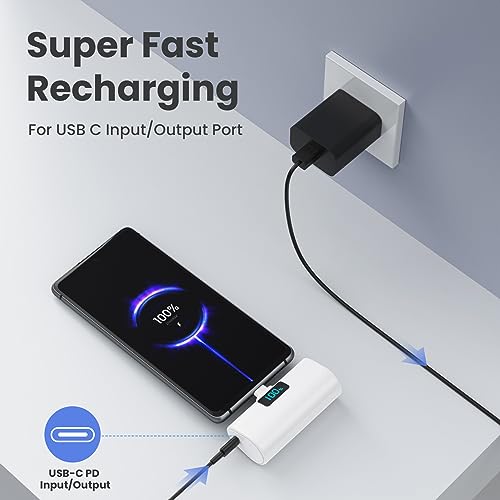 Mini Portable Charger for iPhone 17/16,Upgraded 5500mAh PD USB C Power Bank,Travel Essentials Pocket Phone Charger Battery Pack for iPhone 17/17 Pro Max/16/16 Pro/15 Series,Samsung Galaxy Android etc - color: White