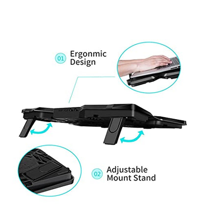 Laptop Cooler Laptop Cooling Pad Notebook Gaming Cooler Stand with Four Fan and 2 Port for 14-17inch Laptop(D) - color: D
