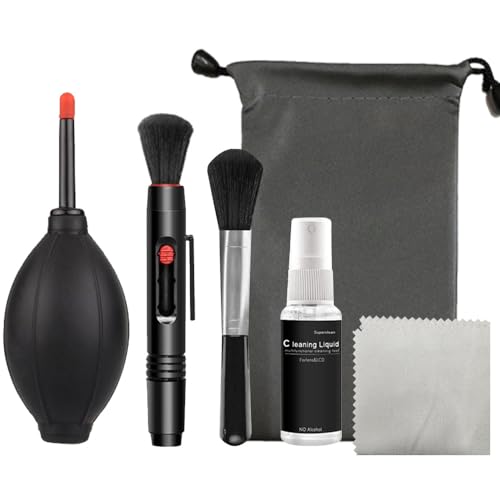 6 in 1 Dust Swiping Air Blower Brush Pen Cloth Cleaning kit for Digital Video Camera Computer Phone Screen Lens