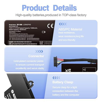L23M2PK0 Upgrade 81Wh Battery for Legion Go 1 2 8APU1 AMD Handheld L23B2PK0 | for L23D2PK0 L23C2PK0 L23L2PK0 5B11M36298 5B11M36299 5B11M36296 SB11M36297 7.82V