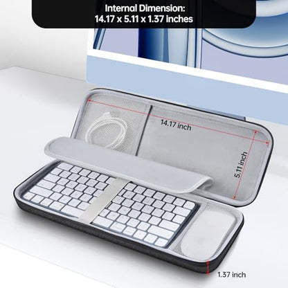 Magic Keyboard Sleeve Case Cover, Hard Storage Case Bag Compatible with Apple iMac 24 inch M4 M3 Magic Keyboard w/Out Touch ID A2449 A2450 A1644 & Magic Mouse Combo