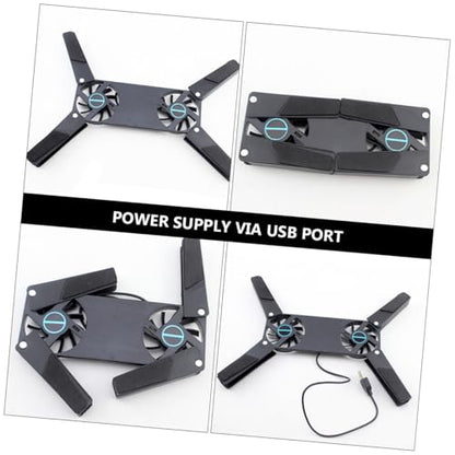 OSALADI 2Pcs USB Laptop Cooling Pad Ventilated Stand with Quiet Dual Fans Compatible with All Laptops and Game Consoles Portable Design for Easy Storage Low Noise Operation