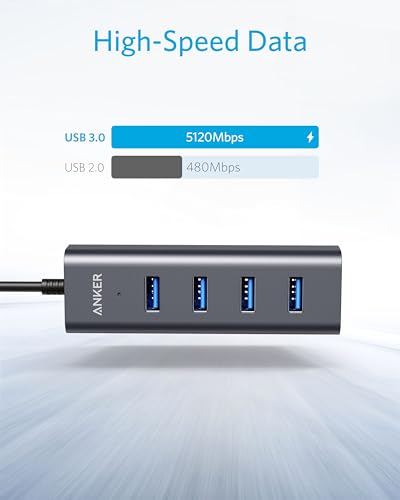 Anker USB C Hub, 4 USB 3.0 Ports, Aluminum USB-C toUSBAdapter, Compatible with MacBook Pro 2018/2017, ChromeBook, XPS, Galaxy S9/S8, and More Devices