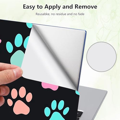 Laptop Skin Sticker Decal, Universal Reusable Vinyl Laptop Cover for 12" 13" 13.3" 14" 15" 15.4" 15.6" Notebook PC, Waterproof Scratch-Resistant with 2 Wrist Pads, Easy to Apply & Remove,Dog Paw Print - color: Dog Paw Print