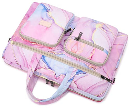 Laptop Shoulder Bag15.6inch women men Waterproof 16inch Computer Bags Women Business Office Work Bag Briefcase 14 inch case - color: Pink Marble