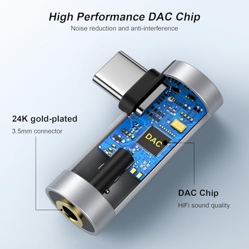 Samsung S25 USB C Headphone Adapter USB C to 3.5mm Audio Adapter for Samsung Galaxy S25FE/A16/A36/A56/S25 Ultra/S24FE/S23/S22, iPhone 17/16, HiFi Right Angle Female Headphone Jack Dongle Aux Adapter - color: black silver