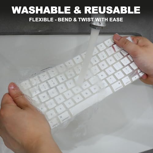 Allinside Keyboard Cover for 2026 MacBook Neo 13-inch A3404 (A18 Pro) & MacBook Air 13"/15" and MacBook Pro 14"/16" (M5 Chip), Premium Silicone Keyboard Protector Skin, US ANSI Layout, White - color: White