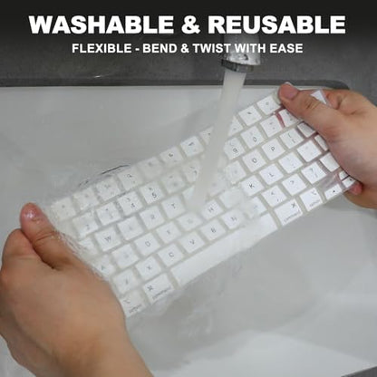 Allinside Keyboard Cover for 2026 MacBook Neo 13-inch A3404 (A18 Pro) & MacBook Air 13"/15" and MacBook Pro 14"/16" (M5 Chip), Premium Silicone Keyboard Protector Skin, US ANSI Layout, White - color: White
