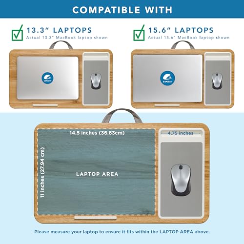 LAPGEAR Home Office Lap Desk – Oak Woodgrain, Fits 15.6” Laptops - color: Oak Woodgrain, size: Home Office W/Device Ledge