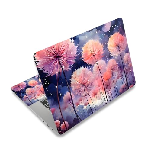 Laptop Decal Sticker Skin Cover, 12" 13.1" 13.3" 14" 15" 15.4" 15.6" Laptop Netbook Vinyl Art Skin Sticker Cover Notebook PC Protector (2 Wrist Pad Included), Removable Reusable, Dreamy Dandelions - color: Dreamy Dandelions
