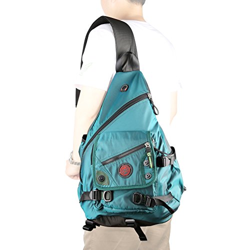 Large Sling Bag Laptop Backpack Cross Body Messenger Bag Shoulder Travel Rucksack (A-Dark Green) - color: A-dark Green