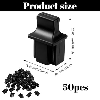 50 Pcs RJ45 Dust Covers Ethernet Port Plugs Protector Stopper Silicone Cap for TV, Computer, Other Devices(Black)