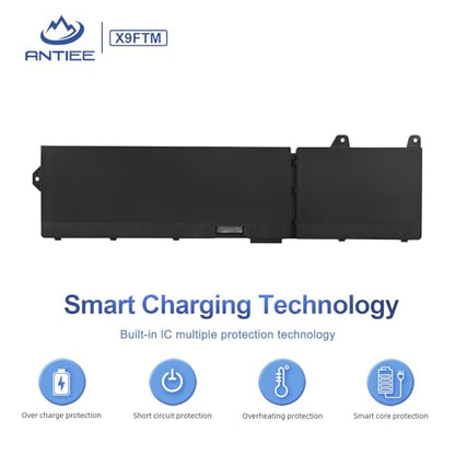 93Wh X9FTM Laptop Battery for Dell Precision 7670 7680 7770 7780 Mobile Workstation Series P114F P114F001 P114F002 P115F P115F001 P115F002 5JMD8 965V4 05JMD8 0965V4 0X9FTM 11.55V 6-Cell Battery