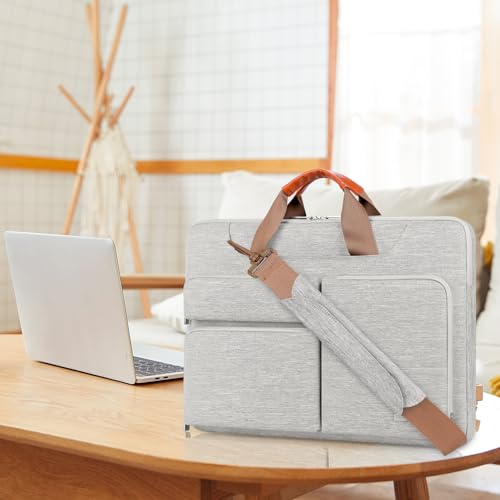 Lacdo 360° Protective Laptop Shoulder Bag for 13 inch MacBook Air M5 A3449 (2026), M4 A3240 2025, M3 A3113, M2 A2681, M1 A2337 A2179 A1932 | 13 Inch MacBook Neo A18 Pro A3404 2026 Computer Bag, Gray - color: Gray, size: 13-13.3 Inches