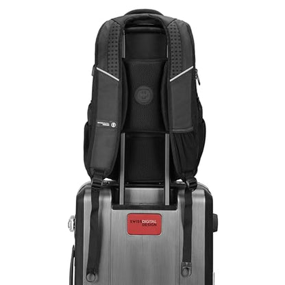 Swissdigital Design TSA Business Laptop Backpack for Men, Large Capacity Travel Backpack with Apple Find My Network and USB Charging Port Tech Backpacks Fits 17 Inch Computer Black| SD1643FB-01 - color: Black 17inch