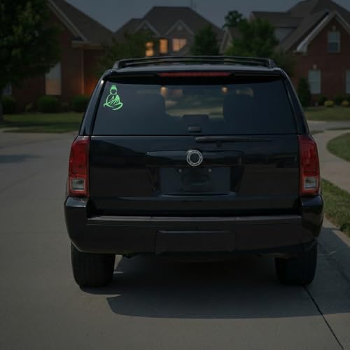 2 Pieces Fluorescent Neon Green Cross & Buddha, Skull Car Decal, Safety Religious Spiritual Stickers for SUV, Windows, Motorcycles, Skateboard Christian Night Visibility Hide Scratches (Buddha) - color: Buddha
