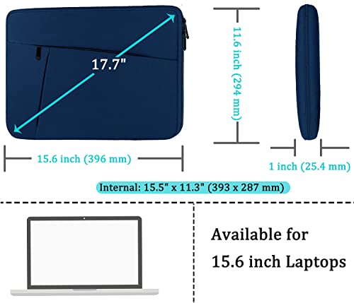Laptop Sleeve Case 15.6 inch, Durable Shockproof Protective Computer Carrying Cover with Front Pocket, Briefcase Handbags Laptop Bag for 15.6 inch HP, Dell, Acer, Asus, Notebook, Blue - color: Blue, size: 15.6 inch