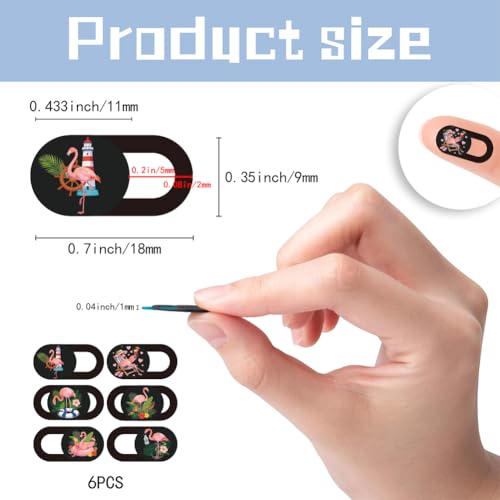 6Pcs 6 Styles Flamingo Camera Cover Slide Sticker 0.04 Inch Privacy Guard Accessories, Computer Camera Cover Cute Protector Blocker for Desktop Loptop Tablet Notebook Mini PC Office Use - color: Flamingo